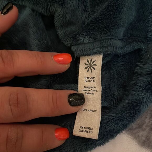 Athleta large emerald green mandarin collar half zip pullover fleece sweatshirt - Picture 6 of 7